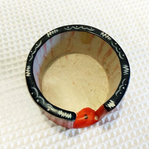 African Animals Hand Carved Kisii Soapstone Coasters-Set of 6-Black/Red/White - Picture 8 of 11